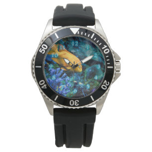 MONTRE ORANGE POISSON OCÉAN BLEU 2