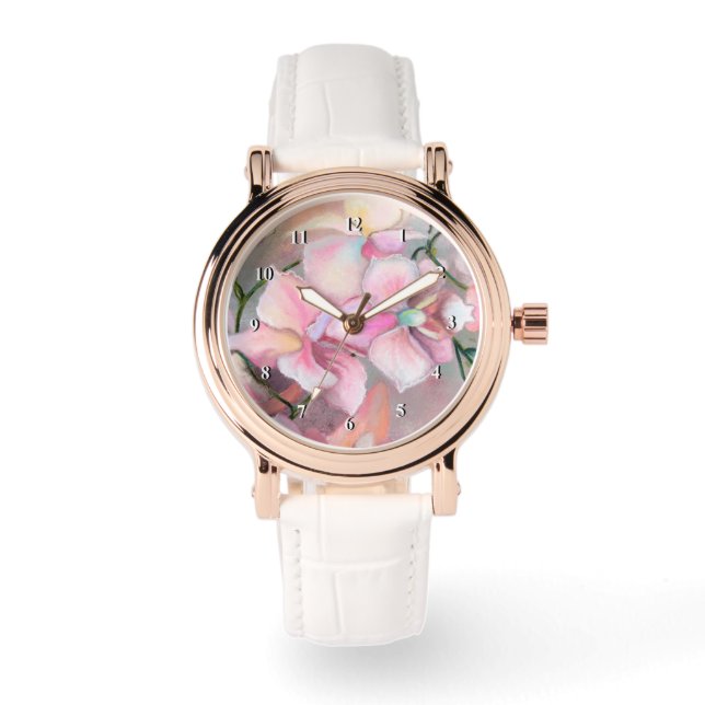 Montre Orchidée Rose (Recto)