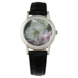 Montre Orchidées blanches et violettes