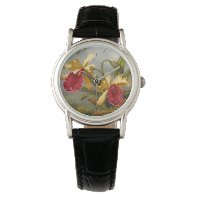 Montre Orchidées et colibri Heade (devant)