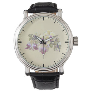 Montre Orchidées Pale Yellow et Magenta Phalaenopsis