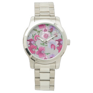 Montre Orchidées Roses En Fleur