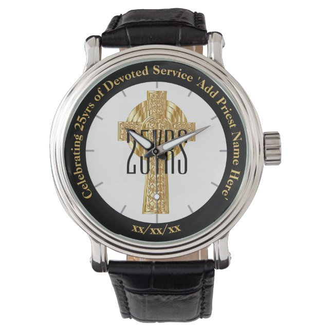 Montre Ordination du cadeau du prêtre Anniversaire commém (devant)