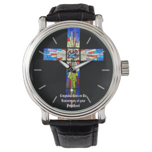 Montre Ordination du prêtre Anniversaire cadeau Croix