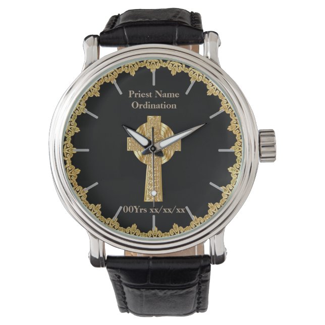 Montre Ordination du prêtre Anniversaire Ordonné nommé (devant)