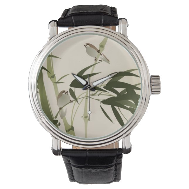Montre Oriental painting, bamboo branches (devant)