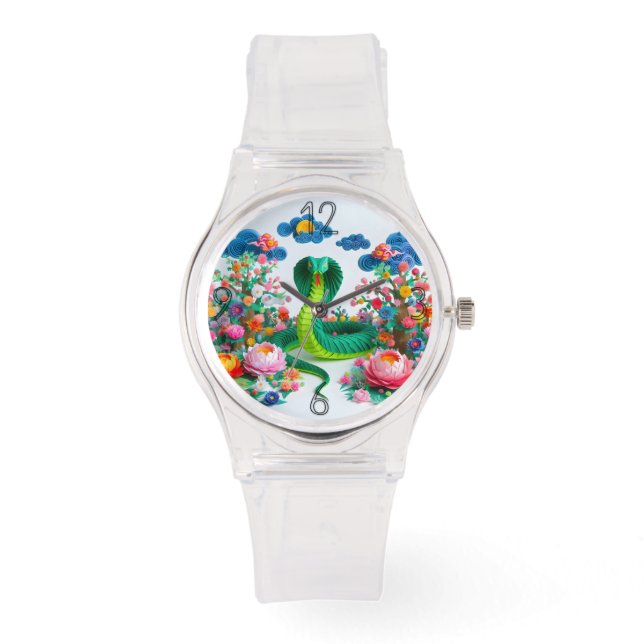 Montre Origami de serpent chinois mignon WGW4 (Recto)