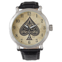Ornate Ace of Spades Graphic Image Hommes