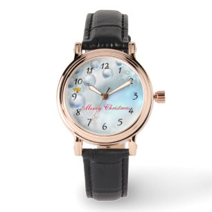 Montre ornements de Noël et flocons de neige