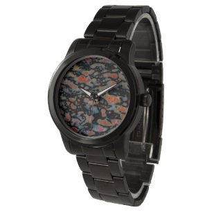 Montre Os de dinosaure pétrifié coloré