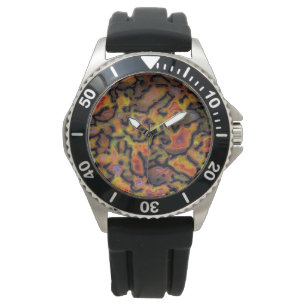 Montre Os de dinosaure pétrifié orange