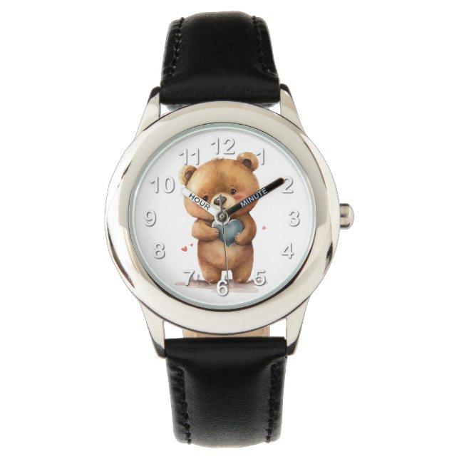 Montre Ours mignon au coeur (devant)