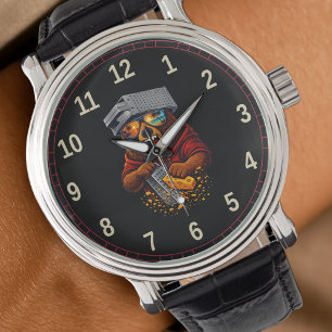 Montre Ours Rétro Avec Chapeau Râpe à Fromage et Lunettes