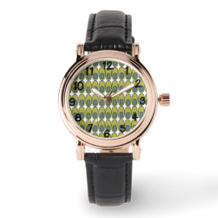 Montre Ovales verts et gris récurrents