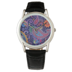 Montre Paisley violet rose