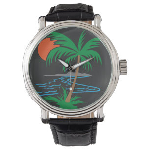 Montre Palmier au bord de la rivière Art de coucher de