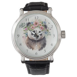 Montre Panda Flowers Watercolor