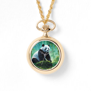 Montre Panda géant dans la forêt de Bamboo