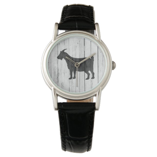 Montre Panneau de bois de chèvre rustique (devant)
