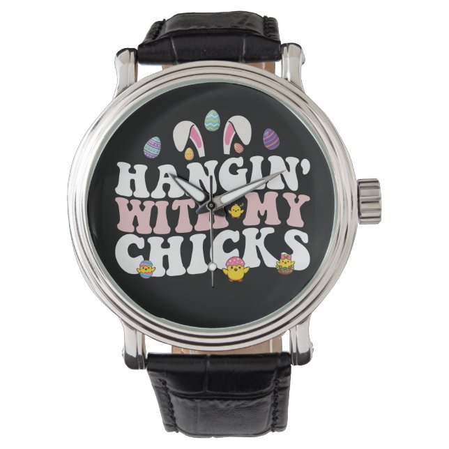 Montre Panser Avec Mes Épouses Lapin De Pâques Super Retr (devant)