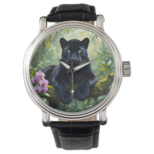 Montre Panthère noire dans la jungle