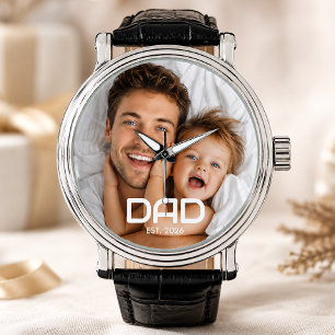 Montre Papa a créé une photo en noir et blanc gras