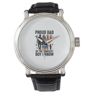 Montre Papa fier de l'autisme garçon le plus dur vintage