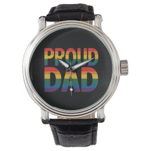 Montre Papa fière famille LGBTQ Fierté gay allié Arc-en-c