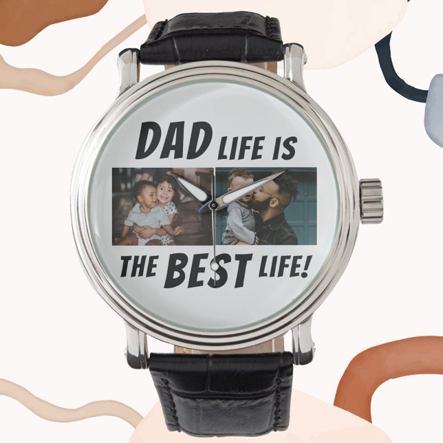 Montre Papa Life est la meilleure vie 2 Photos Père (Créateur téléchargé)