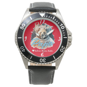 Montre Papa personnalisé Ours Noms chics simples Astronau
