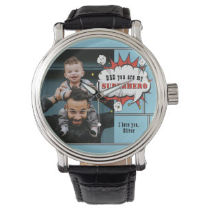 Montre Papa Superhero Comic Speech Bubble Photo