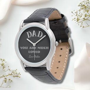Montre Papa Tu Es Beaucoup Aimé Sangle En Cuir Classique 