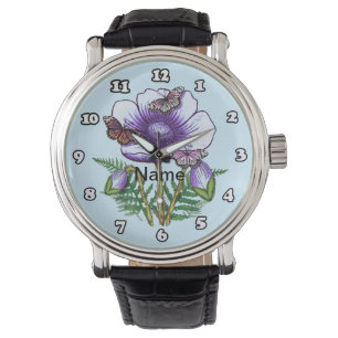 Montre Papaver Pourpre Papillon