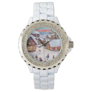 Montre Papier Peint de Noël Personnalisé avec Photo
