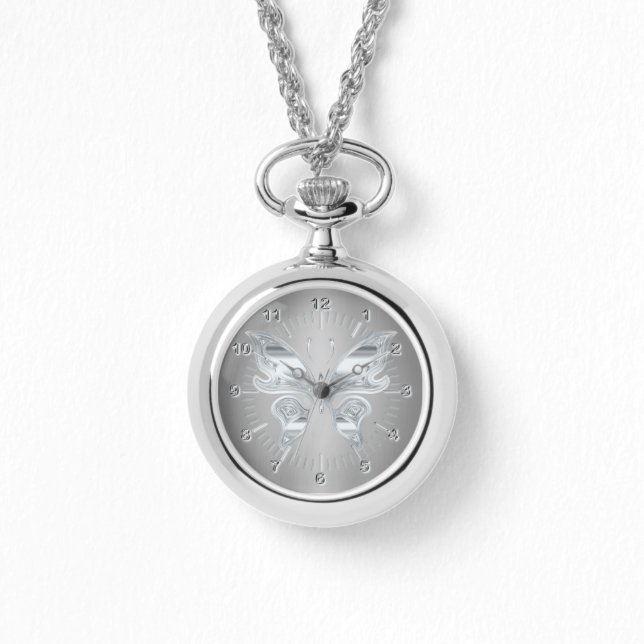 Montre Papillon argenté (Recto)