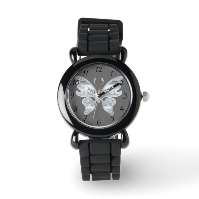 Montre Papillon argenté (Recto)