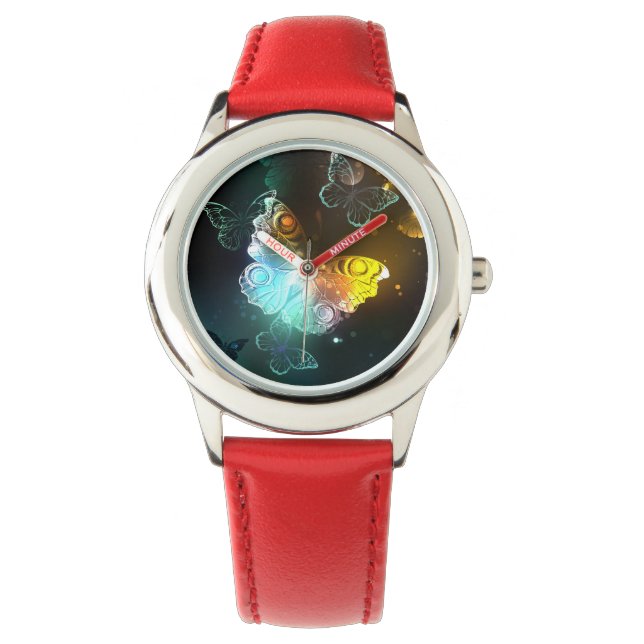 Montre Papillon lumineux et papillons de nuit (devant)