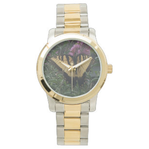 Montre Papillon noir et jaune photo personnalisée