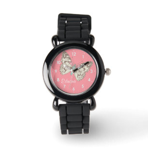 Montre Papillon peint dame numérotée nom filles regarder