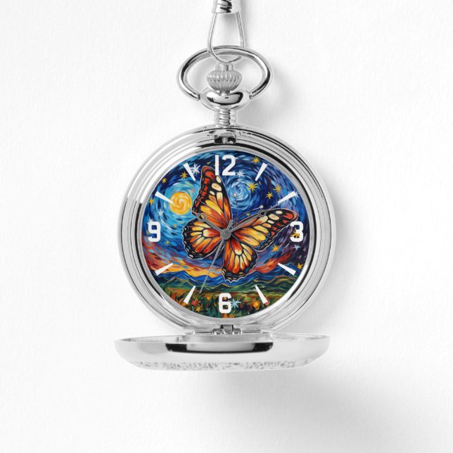 Montre Papillon peint étoile ciel étoilé Élégantes femmes (Recto)