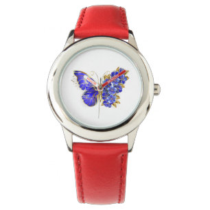 Montre Papillon saphir à fleurs
