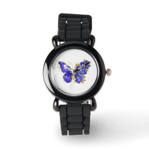 Montre Papillon saphir à fleurs