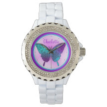 Papillon Turquoise violet Ombre mou Personnalisé