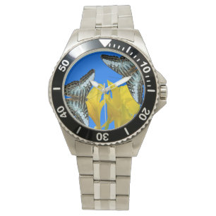 Montre Papillons à clipper bleu malaisien sur Canna King