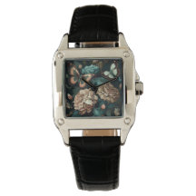 Papillons et fleurs design classique foncé