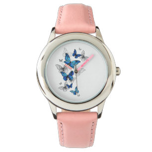 Montre Papillons Volants Bleus Morpho