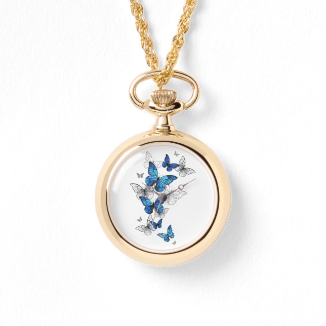Montre Papillons volants bleus Morpho (Recto)