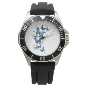 Montre Papillons volants bleus Morpho