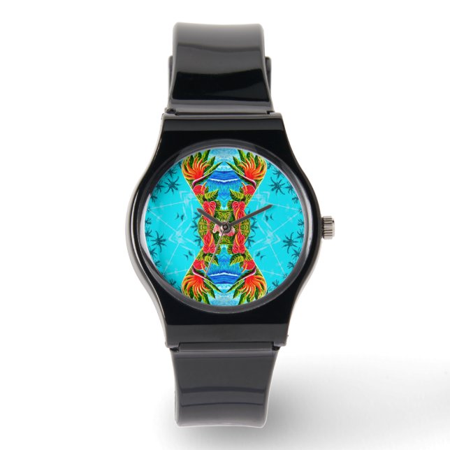 Montre Paradis hawaïen deux fois (bleu) (Recto)