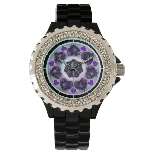 Montre Parapluie violet & coeurs .7 (devant)